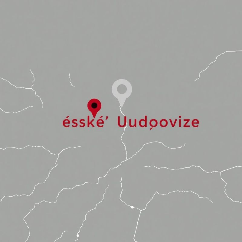Ilustrovaná mapa s pinem v Českých Budějovicích